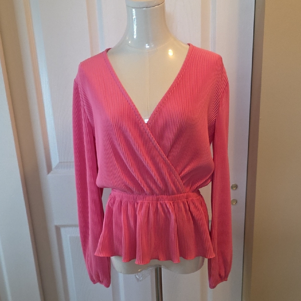 NWT Pleated Peplum Top